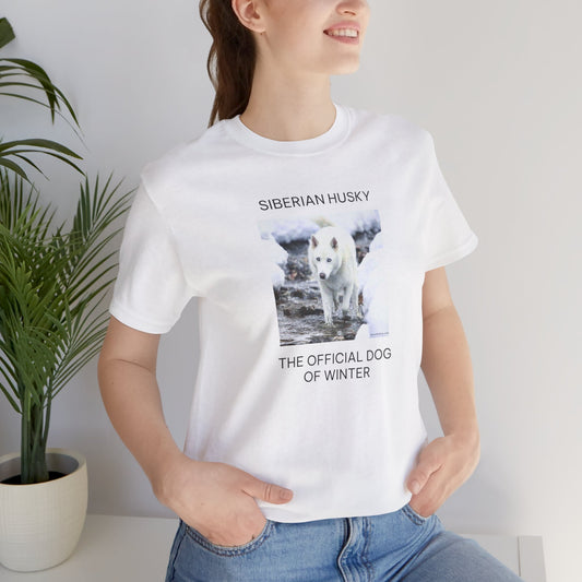 Unisex Tee - Jake Edmondson Photo - Siberian Husky - The Official Dog of Winter